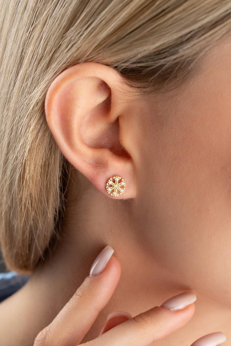 Heliophilia Silver Pendientes de Plata de Ley 925 con Baño de Oro y Circón Heliophilia Silver Pendientes de Plata de Ley 925 con Baño de Oro y Circón